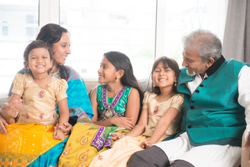 Indian family celebrate Diwali