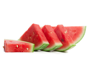 Slice of watermelon on white background