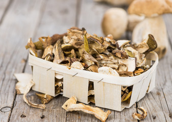 Portion of Dried Porcinis, selective focus