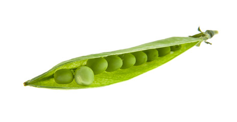 Green peas isolated on white background