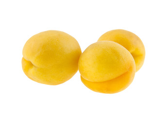 Apricots isolated on white background closeup