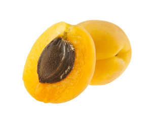 Apricots isolated on white background closeup