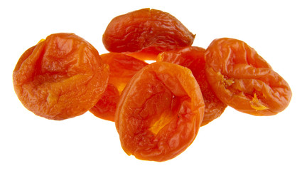 Dried apricots isolated on white background