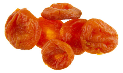 Dried apricots isolated on white background