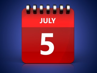 3d 5 july calendar