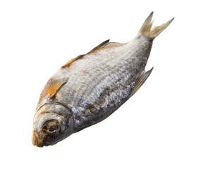 dried fish isolated on a white background