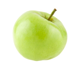 green apple isolated on white background closeup