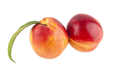 Peaches isolated on white background