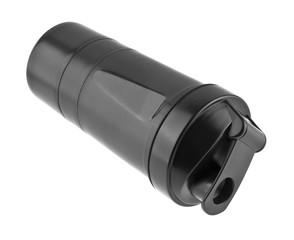 black water bottle, for sport isolated on white background