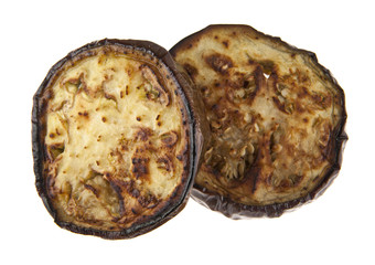 fried eggplant isolated on white background