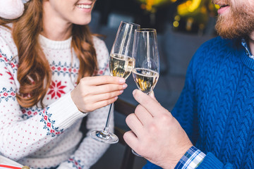 clinking champagne