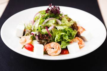 Greek salad with shrimp