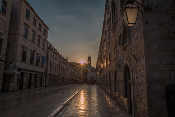 Morning sunrise in Dubrovnik Croatia