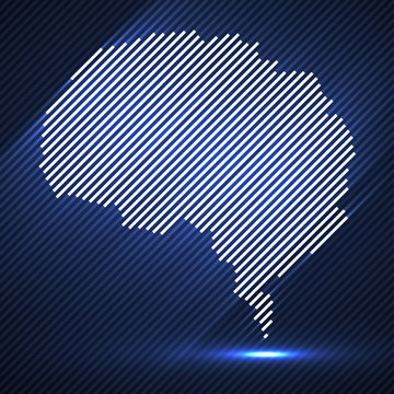 Abstract glowing brain of line. Vector illustration. Eps 10