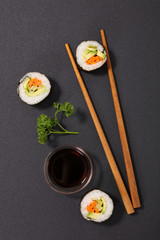 sushi and chopsticks