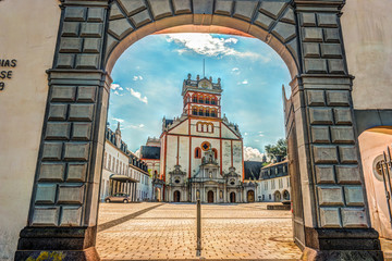 Famous St. Matthias' Abbey or Benediktinerabtei St. Matthias in Trier, Germany. A renowned place of...