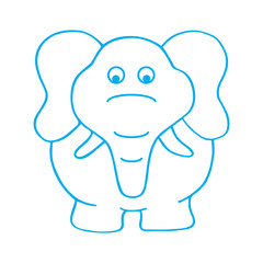 Cute elephant illustration vector.