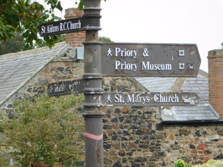 Old Directions sign on Lindisfarne (The Holy Island)