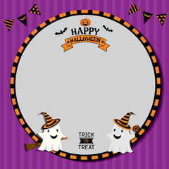 Halloween frame ghost purple