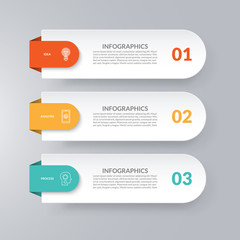 Infographic template. Business concept with 3 options. Vector design elements for infographics. Can be used for workflow layout, diagram, chart, graph, web design.