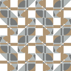 Geometric vector seamless pattern in scandinavian style. Modern background with simple shapes in muted retro colors.