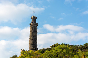 Obraz premium The Nelson monument on Calton Hill in Edinburgh