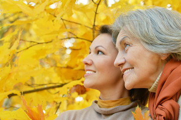 Fototapeta premium Senior woman with daughter resting 