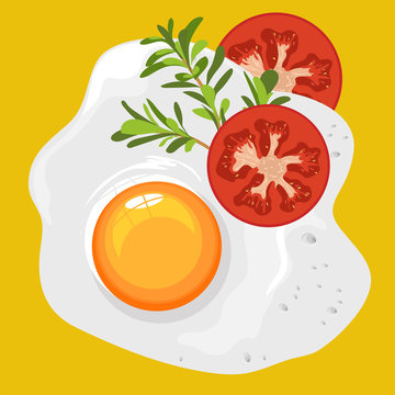 fried eggs with tomatoes