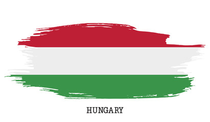 Hungary flag vector grunge paint stroke  