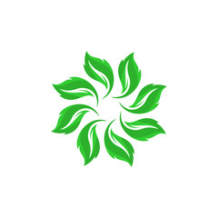 leaf sun vector logo