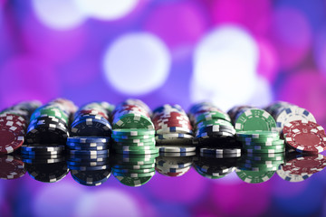 Casino concept. Poker chips. © zolnierek