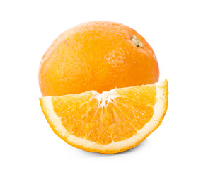 fresh orange isolated on white background