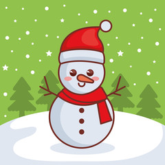 snowman christmas character icon