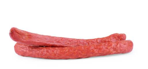 Hunting Bavarian sausages isolated on white background