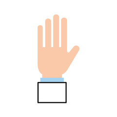business hand man showing five fingers