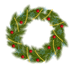 Fototapeta na wymiar background with Christmas wreath