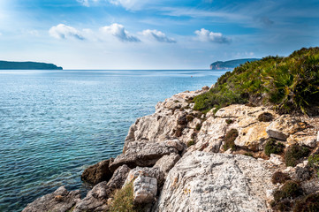 Fototapeta na wymiar Landscape of Capo Caccia from the coast