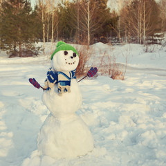 snowman in a forest