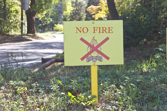 No fire sign at the forest