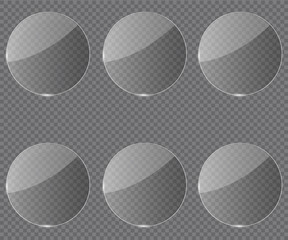 Glass banner realistic vector illustration