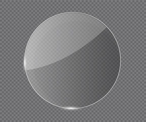 Glass banner realistic vector illustration