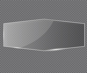 Glass banner realistic vector illustration