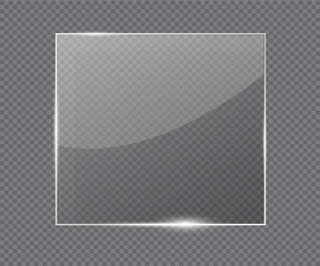 Glass banner realistic vector illustration