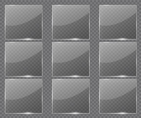 Glass banner realistic vector illustration