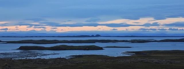 Summer evening at the Breidafjoerdur, Iceland.