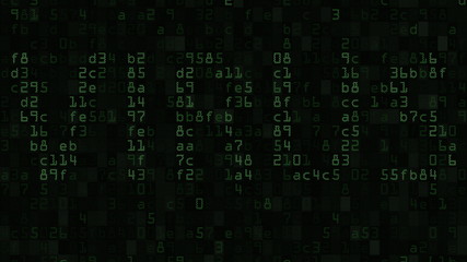 VIRUS caption on the computer screen made of text and numeric symbols. 3D rendering