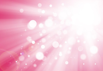 Soft Pink glitter sparkles rays lights bokeh festive elegant abstract background.