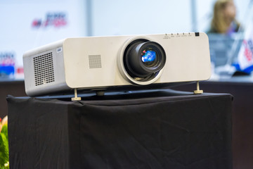 Working projector at the conference hall
