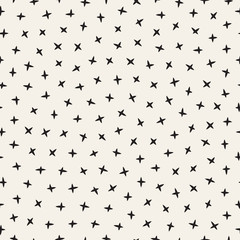 Obraz premium Scattered Geometric Line Shapes. Abstract Background Design. Vector Seamless Black and White Pattern.