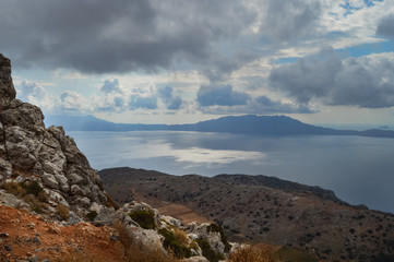 Fototapeta premium Panorama of the ocean and mountains